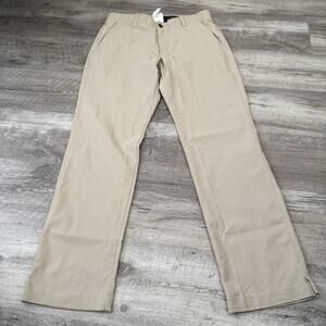Under Armour Golf Pants Mens 32x32 Tan SHOWDOWN Stretch Nylon Flat Front 1309545